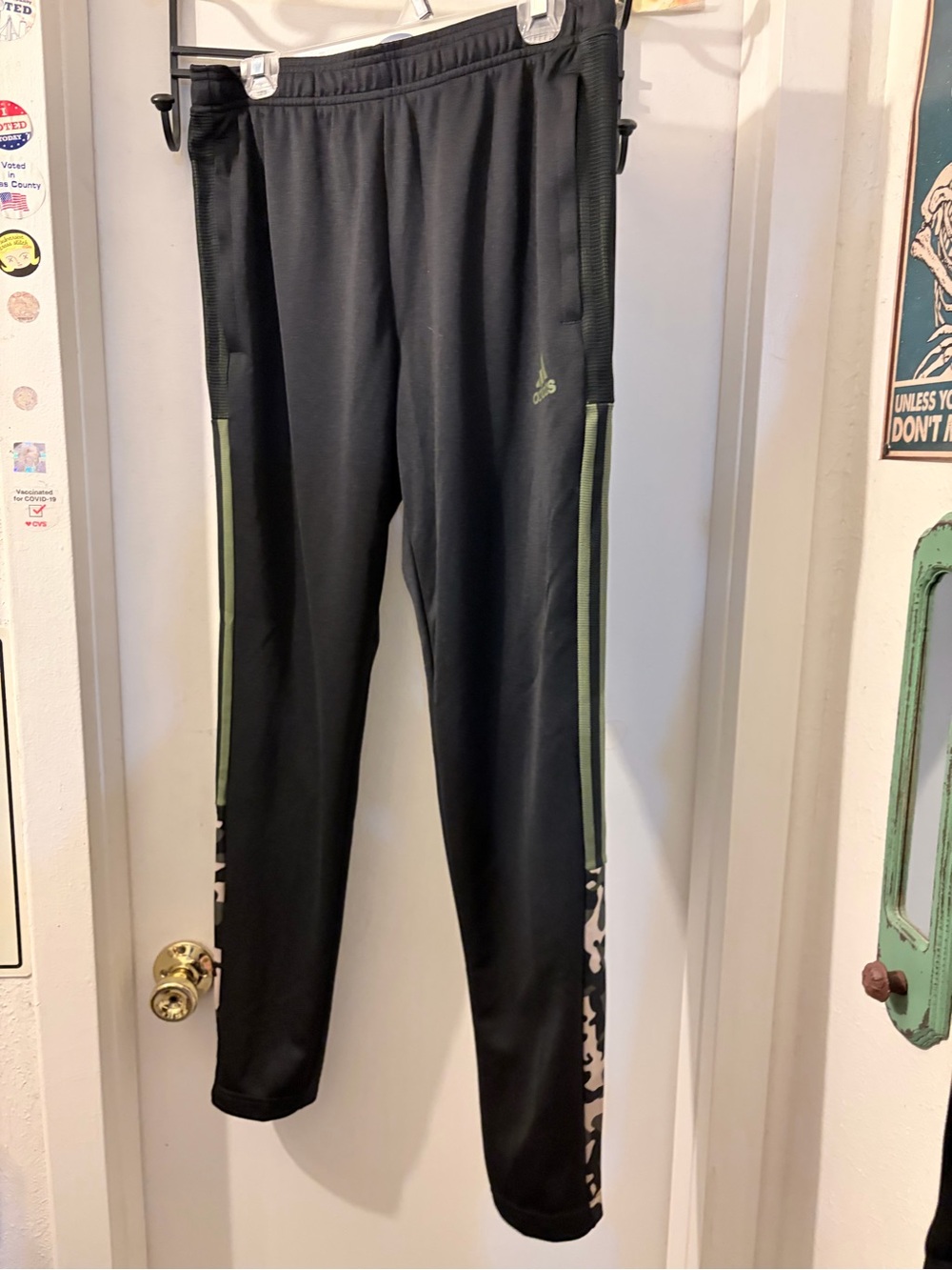 Adidas- size M men’s-bk/ green Tiro camo accents track pants. NWT